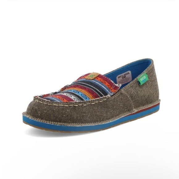 Twisted X EcoTWX Woven Multicolor Aztec Print Slip On Loafers Lightweight Sz 8 - Picture 1 of 15